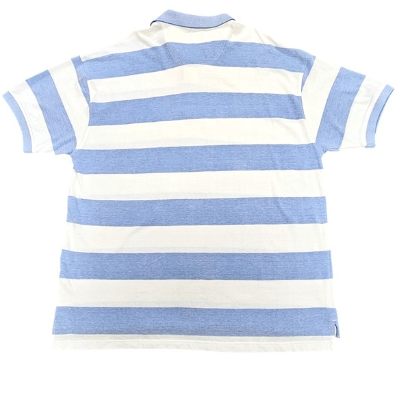 IZOD Men's Polo Shirt 3X Big & Tall Blue White Striped Old Money Preppy Golf Top - Picture 2 of 11